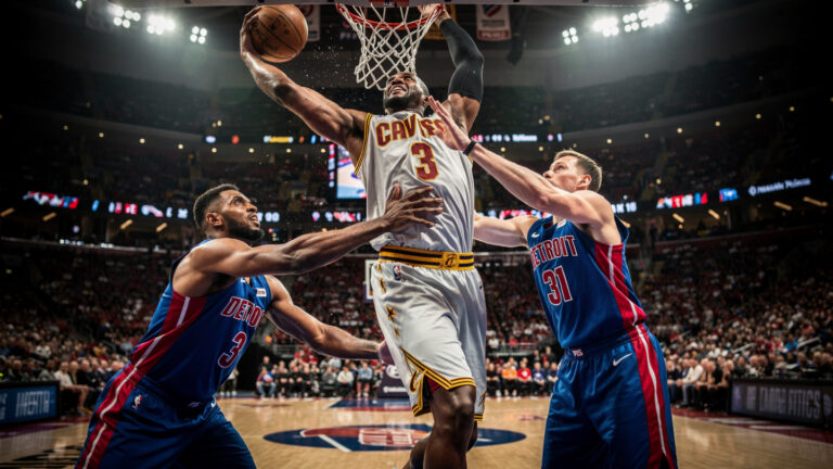 Cavaliers vs Pistons game analysis action shot