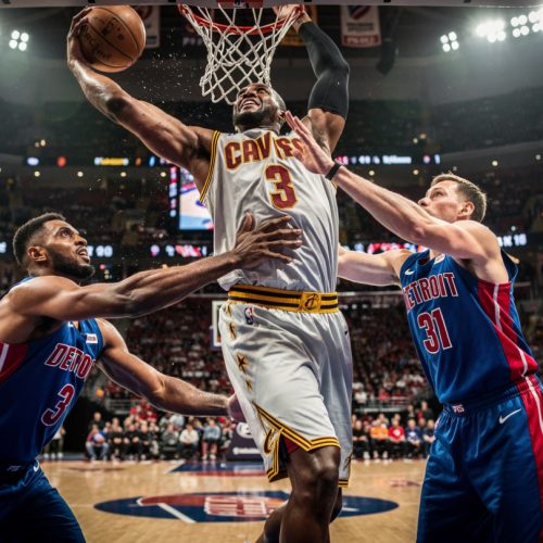 Cavaliers vs Pistons game analysis action shot